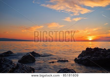 Sunset on adriatic sea