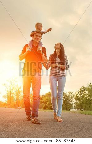 Happiness family outdoor