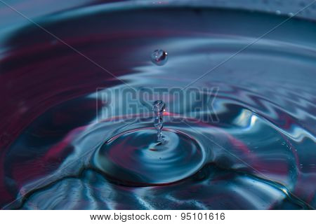 Blue and magenta water drop