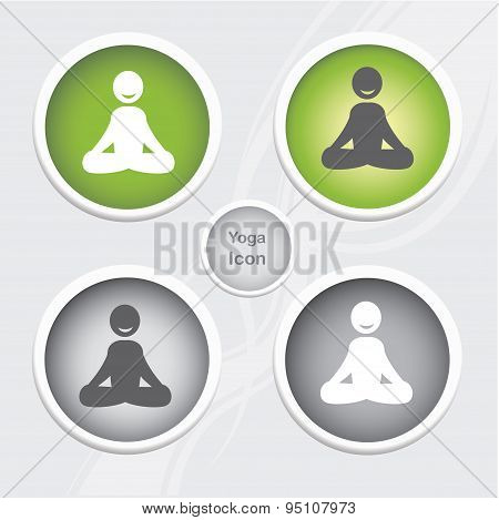 Health And Fitness Icons Set - Yoga Icon.