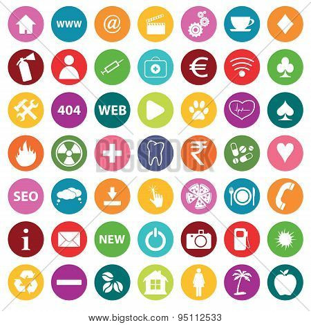 Colored round icon set