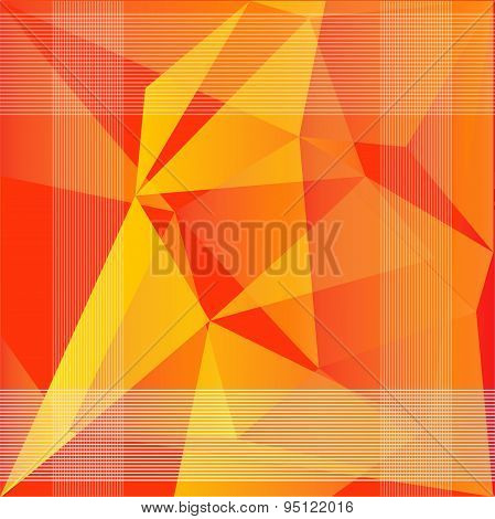 Orange vector abstract polygonal background
