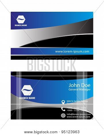Vector blue business card