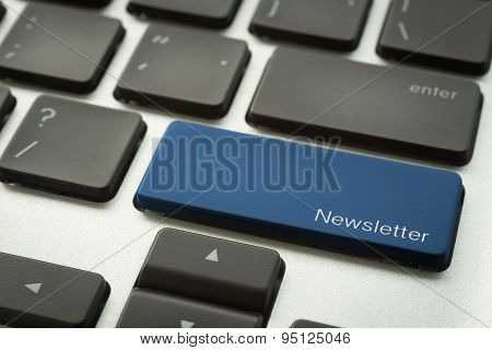 Computer Keyboard With Typographic Newsletter Button