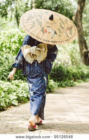 Woman In Traditional Japanese Dress