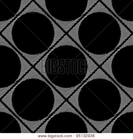 Design Seamless Monochrome Ellipse Geometric Pattern