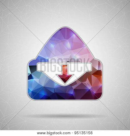 Abstract Creative concept vector icon of envelope for Web and Mobile Applications isolated on backgr