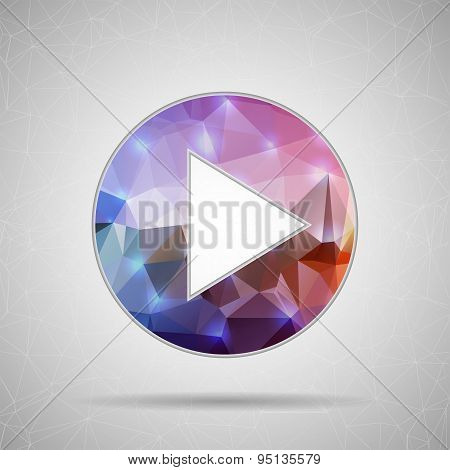 Abstract Creative concept vector play icon for Web and Mobile Applications isolated on background. V
