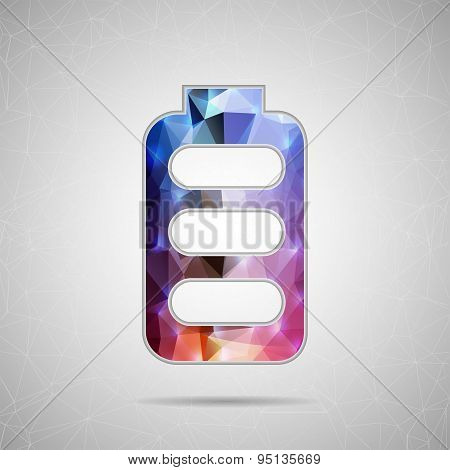 Abstract Creative concept vector icon of battery for Web and Mobile Applications isolated on backgro