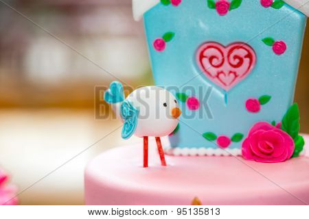 Prepared birthday table with sweets for children party