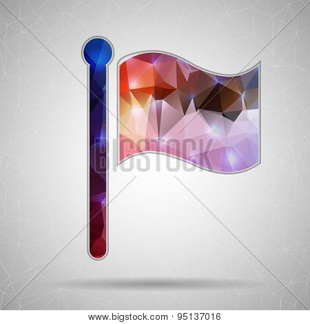 Abstract Creative concept vector icon of flag for Web and Mobile Applications isolated on background