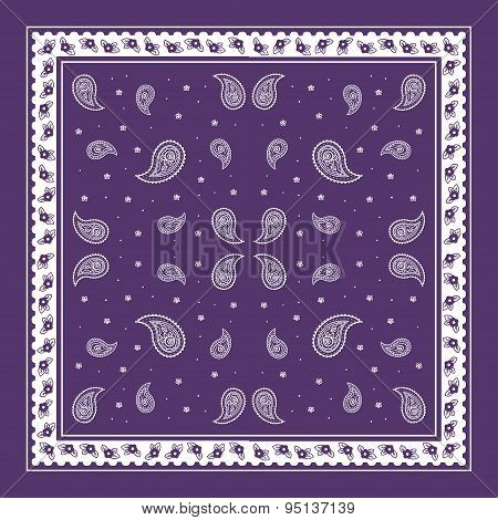 purple Paisley Bandana simple pattern