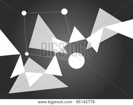 Light Grayscale Abstract Geometric Shape Vector On Dark Gradient Background With Shapes