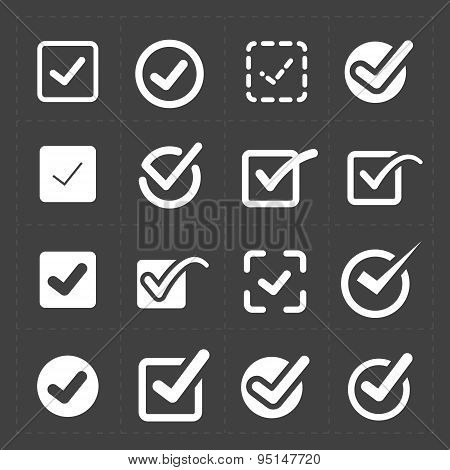 Vector White Confirm Icons Set
