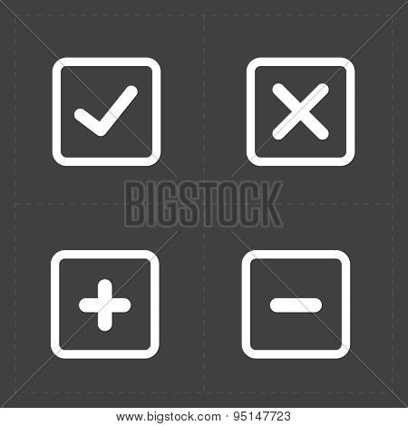 Vector White Confirm Icons Set