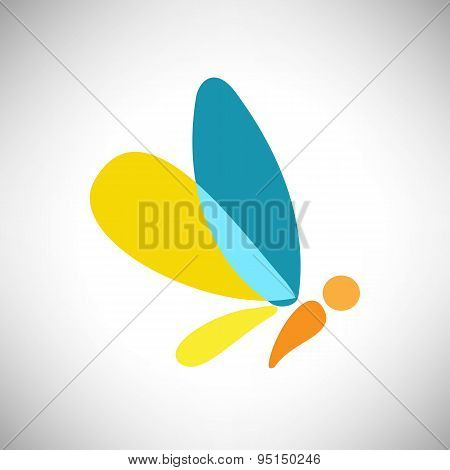 Vector illustration of abstract Beautiful colorful shape butterfly for design