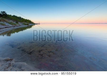 Beautiful Seascape Of Bay Before Sunrise