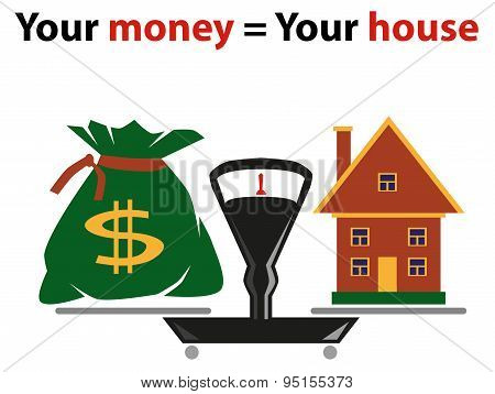 Weigher - House And Bag Of Money