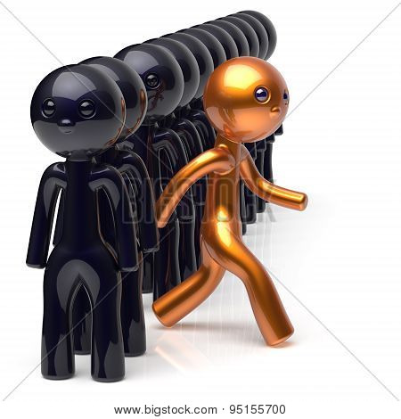 Stand Out From The Crowd Different Character Individuality Icon