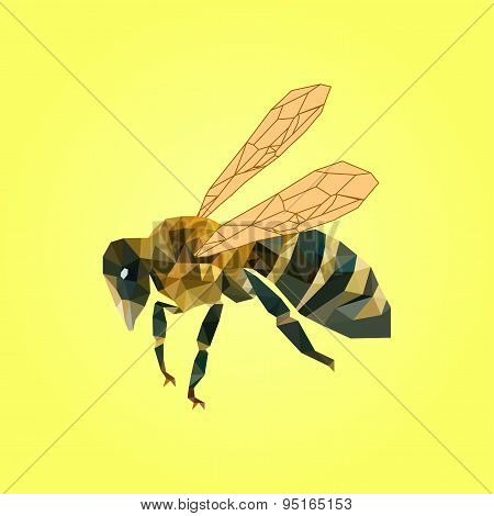 Vector Illustration Of Bee On Yellow Background