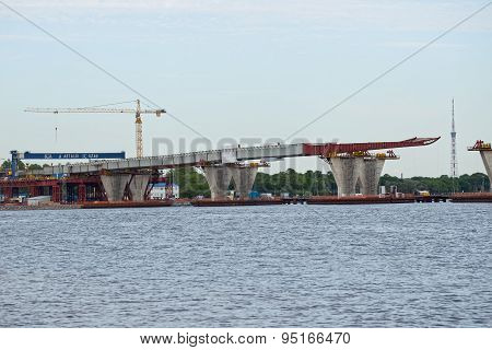Construction Western High Speed Diameter In St.petersburg