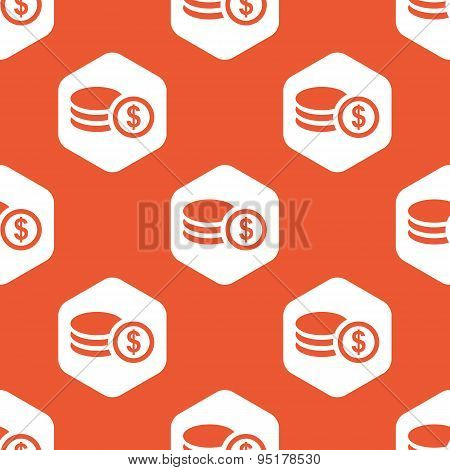 Orange hexagon dollar rouleau pattern