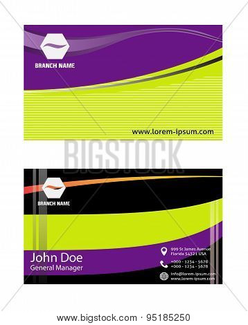 Yellow and purple business card