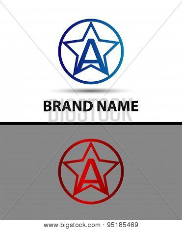 Vector elegant alphabet star element Letter a