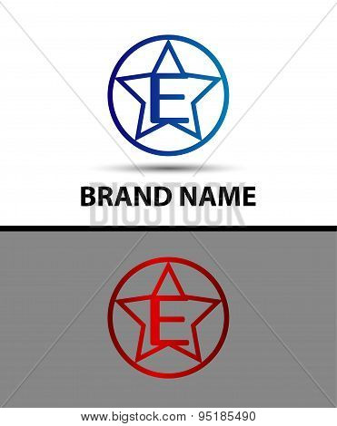 Vector elegant alphabet star element Letter e