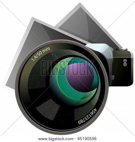 SLR camera with photo sheets