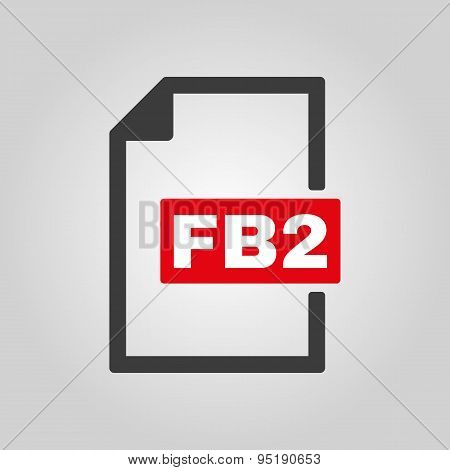 The Fb2 Icon. File Format Symbol. Flat
