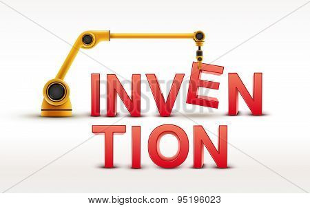Industrial Robotic Arm Building Invention Word