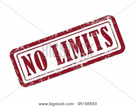 Stamp No Limits In Red Text On White