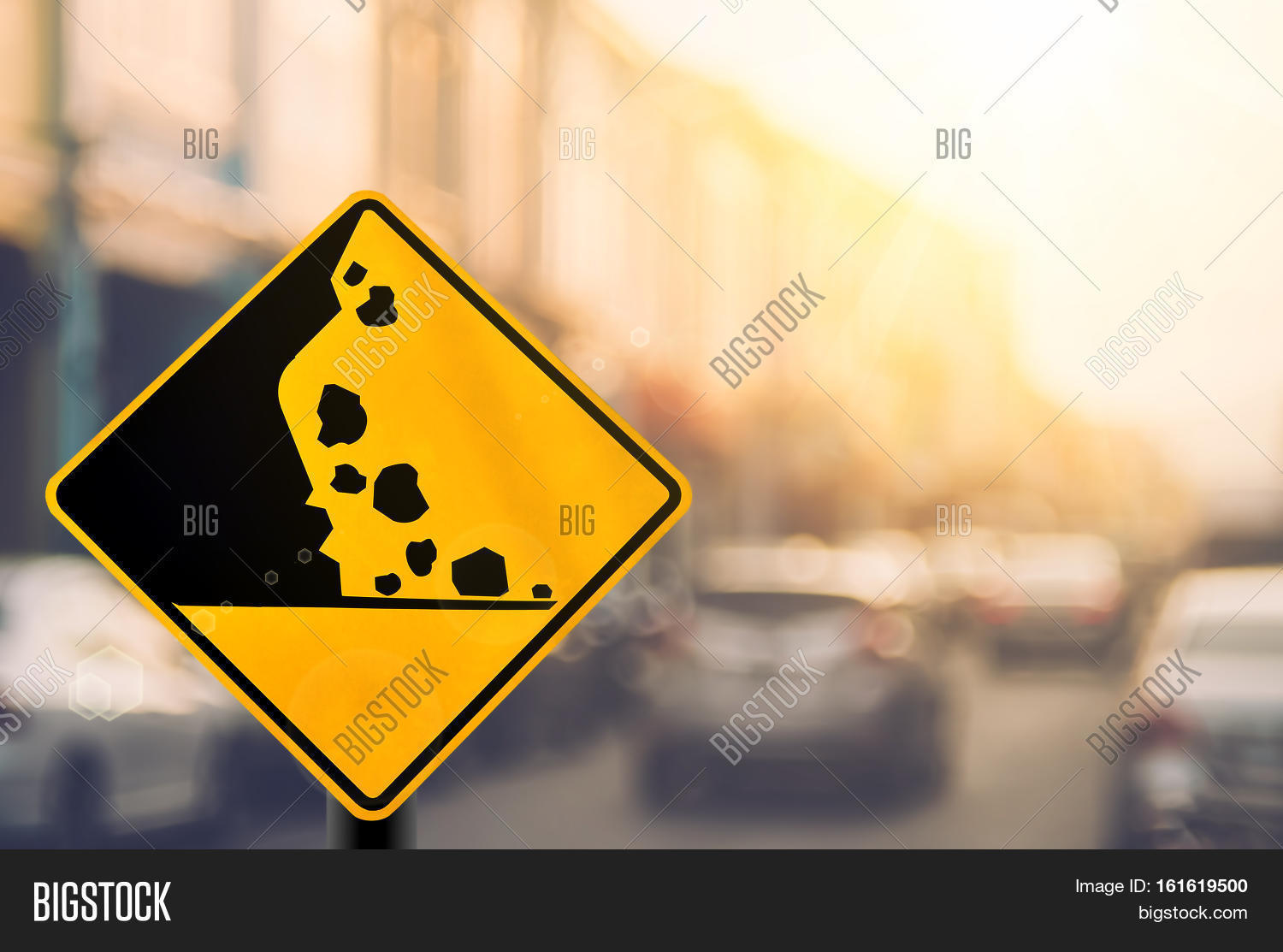 Stone Warning Design Falling Stone Warning Image & Photo (Free Trial) | Bigstock