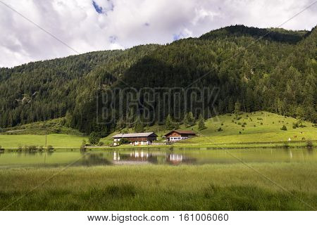 Lake Pillersee With Farmhouse In Sankt Ulrich Am Pillersee, Austria