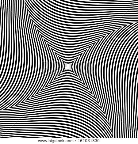 Rotation Pattern, Circular Background. Radiating Lines Abstract Element. Radial Rotating Shape.