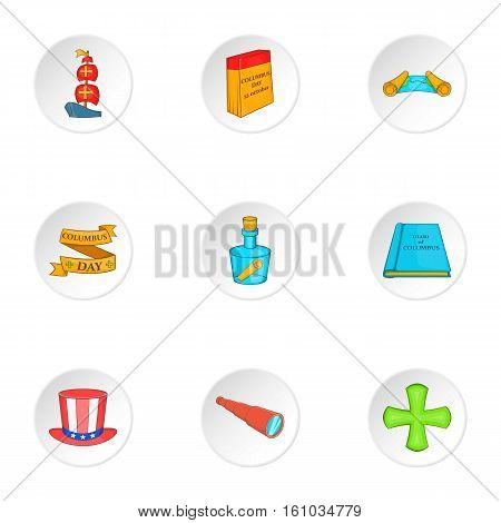 Search of mainland icons set. Cartoon illustration of 9 search of mainland vector icons for web
