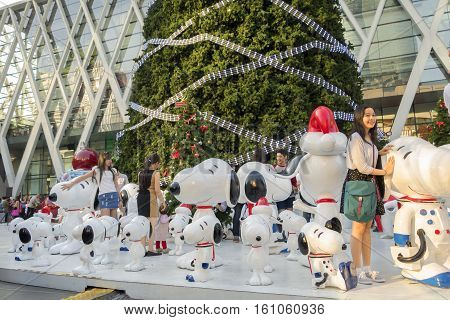 BANGKOK December 31 : Christmas and happy new year festival at central world shopping center on december 31 2014 in Bangkok Thailand