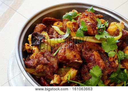 Chinese Sichuan Style Chili Pot With Spareribs