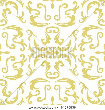 Damask seamless classic pattern. Vintage Baroque delicate background. Classic damask ornament for wallpapers textile fabric wrapping wedding invitation. Exquisite floral baroque template.