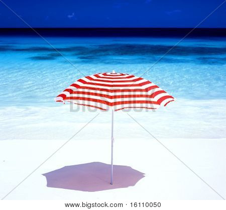 parasol, Petite Anse, Mahe, Seychellerne