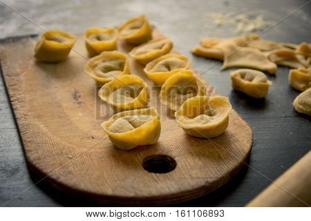 Homemade Pasta Tortellini From Real Semolina Flour From Italy