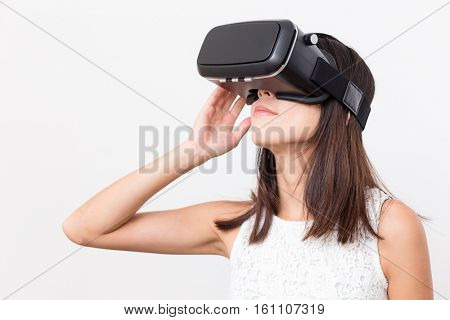 Woman using VR headset