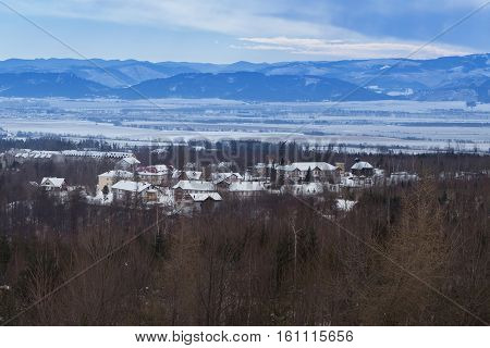 View of the Dolny Smokovec. Is a popular spa village in the High Tatras mountains in Slovakia. Located at an altitude of 890 meters above sea level.