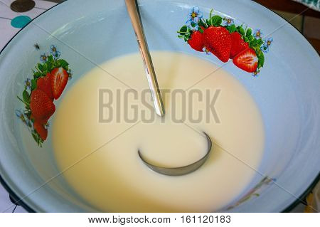 Kumis, Fermented Horse Milk In A Bowl