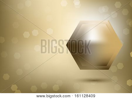 Metal Hexagon Background - Gold, blur light