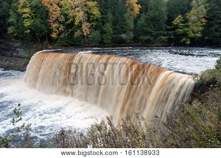 Majestic Upper Tahquamenon Falls in Autumn, Tahquamenon Falls State Park, Chippewa County, Michigan, USA