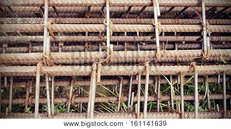 steel poles for construction outdoor photo stock