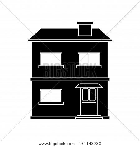 house facade residential estructure pictograh vector illustration eps 10
