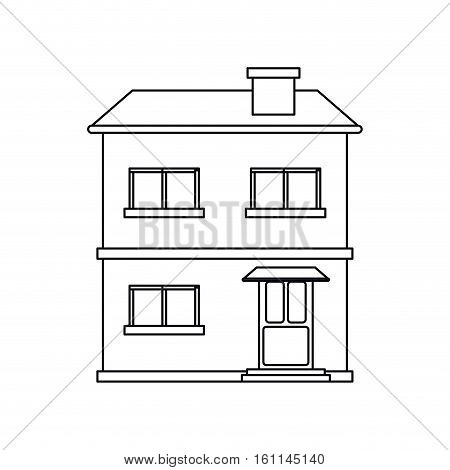 house facade residential estructure outline vector illustration eps 10